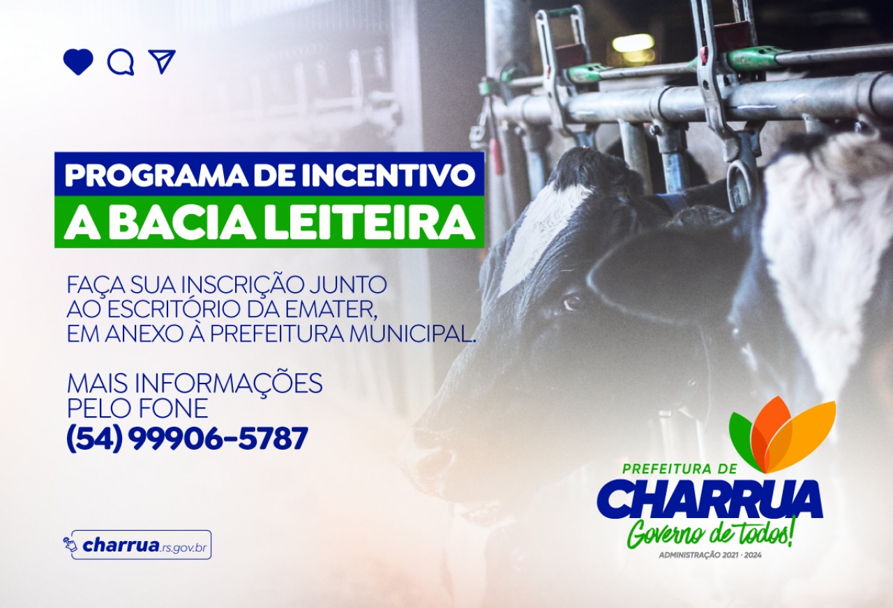 Prefeitura de Charrua lança Programa de Incentivo à Bacia Leiteira